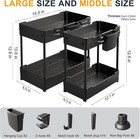 Sevenblue 2 Pack Black Under Sink Organizer With Hooks And Cup