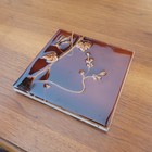 Antique Trent Tile Co Majolica Relief Tile 6x6 Brown Amber Glaze Botanical Vine