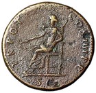 Trajan Sestertius  pax Seated  Rome 99-100 Ad Very Fine