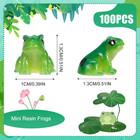 100 Pcs Mini Resin Frogs  Tiny Green Frogs Mini Frog Figurines