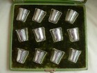 Antique french Sterling Silver Liquor Goblets set Of 12 late Xix Century 