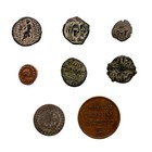 Display Box Of 8 Ancient Gaza Coins - 4th Century Bc To The Mid-20th Century