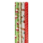 Jam Paper Holographic Christmas Gift Wrap Papers  Multicolor   4 Rolls 