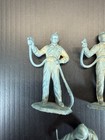 Vintage Marx Gas Service Station Attendant 60mm Playset Figures Lot 1950s Blue