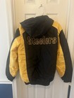 Pittsburgh Steelers Nfl Hooded Jacket Adult Medium Black Gold Full Zip