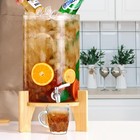 Tocliu Glass Drink Dispenser Stand2 1 Gallons Wood Stand Cold Beverage