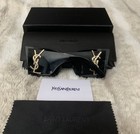 Yves Saint Laurent Women s Square Sunglasses Black Rim Gold Logo 54-17 137mm