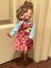 Rare  Vtg Pelham Sm Girl Wooden Puppet In Original Box 1970s-    talking Girl   