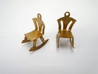  lot Of 10  Brass Charms - 2 Ea  - Carousel  Piano  Wishing Well  Saddle  Rocker