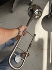 Vintage Silver Maestro 3 Piston Valve Trombone With Case Parts Or Repair