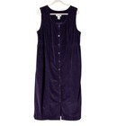 Vintage Eddie Bauer Corduroy Long Maxi Dress L Button Down Purple Cottagecore