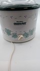 Vintage Small Rival Crock Pot W vine Pattern  3120 2-1 2 Qt  Plastic Lid 