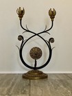 Italian Tole Gilt Wrought Iron Candelabra Hollywood Regency Style Unique  Gothic