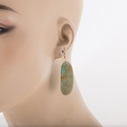 Vintage Earrings Navajo Turquoise Tab Earrings Long Sterling Silver Hooks Green
