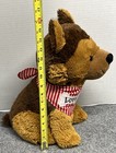 Dan Dee Brown Puppy Dog 17  Plush Stuffed Animal Love Bandanna Sitting