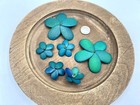 Blue Ombr   Metal Flowers Recycled Vintage Findings Enamel Crafts Embellishments