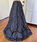 Antique Victorian 1890s Mourning Walking Lace Pleated Skirt 1890s Edwardian Read