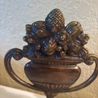 Bookends Pair Floral Bouquet In Urn Vase Fancy 7 1 4    Patina Bronze  d1