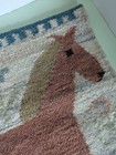 Polish Kilim Tapestry By Janowska For Cepelia Vintage Handwoven Flax Wool Horse