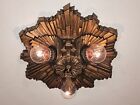 Pair Available Professionally Restored Antique Sunburst Starburst Light Fixture