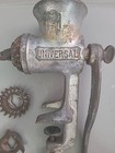 Vintage Universal No 1 Food And Meat Grinder Chopper W wooden Handle   3 Blades