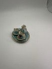 Vintage Miniature Porcelain Tea Set W tea Pot Cup Creamer 2 Saucers L kramer  87