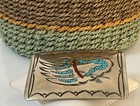 Vtg Native American Signed Wn Sterling Silver Chip Turquoise   Coral Belt Buckle