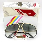 Vintage Alpina M1 Large Black Gold Sunglasses W germany Rare Tr5 Miami Vice Nos