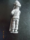 Pewter Ricker 4-1 8  Tall Figure Male Skier With Hat  Mustache  Skis 