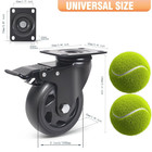 4 Pack 4  Swivel Caster Wheels Heavy Duty 2200lbs With Brake Plate Mount