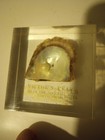 Vtg  Victor s Pearls Oyster Shell Lucite Paperweight  Imperial Hotel Tokyo