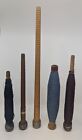 Vintage Lot Of 13 Wooden Textile Bobbin Spools