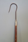 Antique Fishing Gaff Wooden Handle 44  Pike Musky Unmarked Metal Hook Vintage