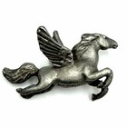 Vtg Pewter Miniature Pegasus 1980s Winged Horse Mythical Creature 1 75   