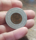 Encased Penny   Good Luck Token Coin 1947 Luckenbaugh Chevrolet Spring Grove Pa