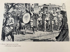 1917 Rouen In War Time Print - A British Band Crossing The Bridge