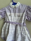 True Vintage Toddler Light Purple Lavender White Lace Dress Size 2t