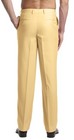 Concitor Men s Dress Pants Trousers Flat Front Slacks Solid Gold Color