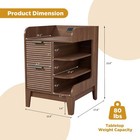 Nightstand With Charging Station  Fluted Night Stand With Drawers