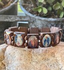 Wood Saints Bracelet  Jesus Bracelet  Catholic Bracelet  Christian Bracelet