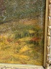 Antique Oil Painting Of Forest Landscape   Stream  As Is  Gorgeous Carved Frame