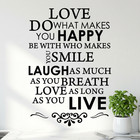 Live Laugh Love Wall Decal Inspirational Quote Vinyl Sticker Home Room Decor