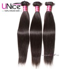 Unice Hair 3 Bundles 300g Virgin Brazilian Straight Human Hair Extensions Weaves