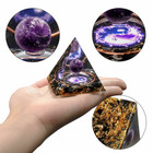 Reiki Energy Healing Large Chakra Orgone Orgonite Clear Quartz Crystal Pyramid