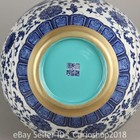 20 8  Qianlong Marked Chinese Blue White Gilt Porcelain Dragon Vase Bottle