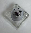 Vintage Mini Square Cube Glass Salt   Pepper Shakers Metal Silver Lids 2 h X 1 w