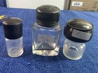 Antique Glass Vanity Jar Lot 3 Two Sterling Lids Birmingham Hallmark