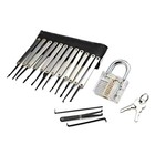 Stainless Steel Abs 15in1 Key Pick Tool Kit With Transparent Design Padlock