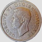 Great Britain 1 2-crown Coin  1949  Copper-nickel  King George Vi  Avg Circ Cond