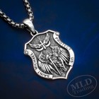 Mld 925 Sterling Silver Saint St Michael Shield Pendant Necklace - 22  Chain